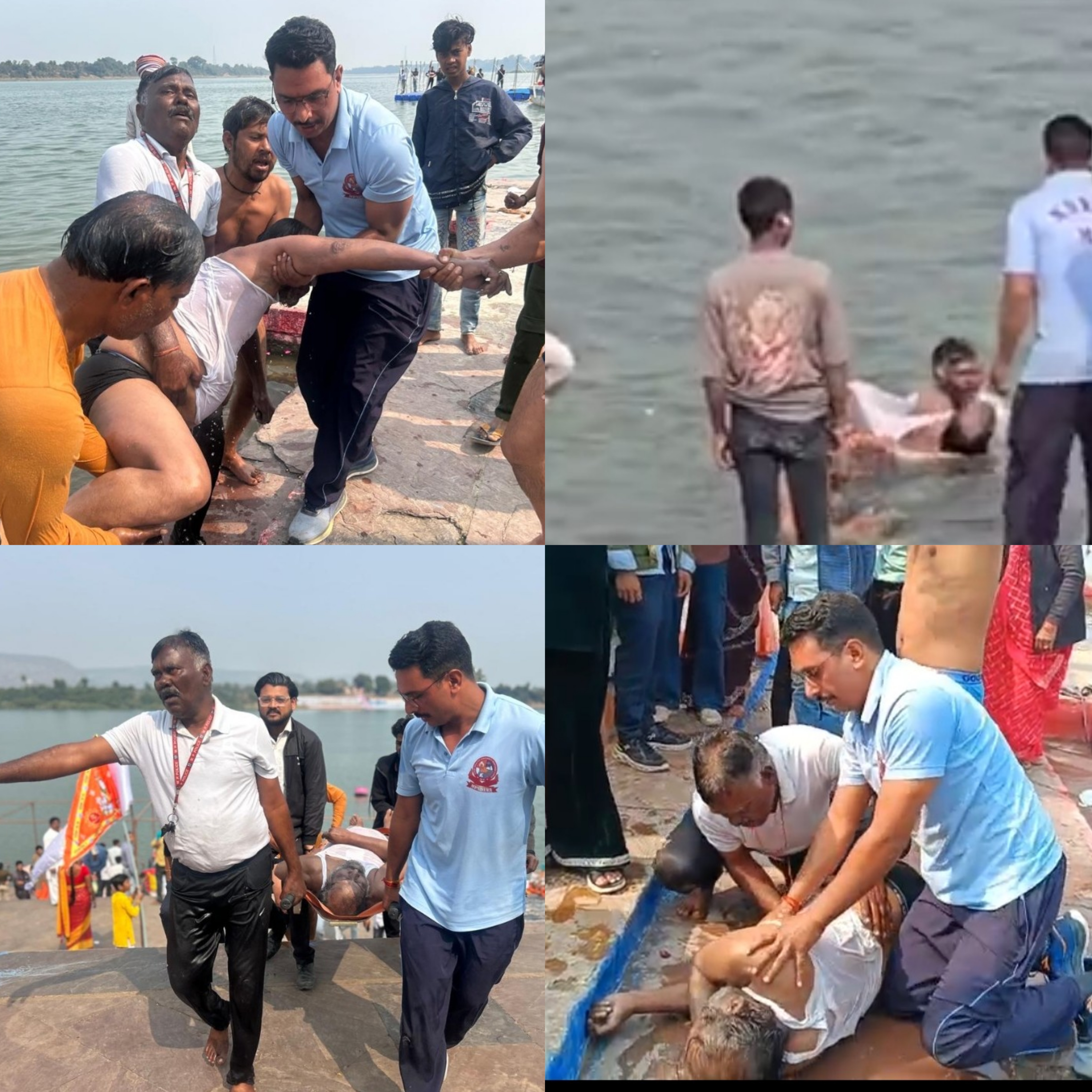 एसडीईआरएफ की टीम ने सेठानी घाट पर डूब रहे बुजुर्ग को बचाया