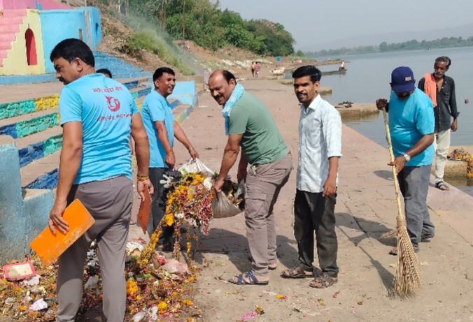 ग्वाल नर्मदा सेना का स्वच्छता अभियान निरंतर जारी