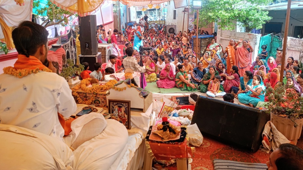 श्रीमद् भागवत कथा में सुदामा चरित्र की कथा सुनकर श्रद्धालु भाव विभोर हुए श्रद्धालु, कथा के सप्तम दिवस विसर्जन पर हुआ भंडारा