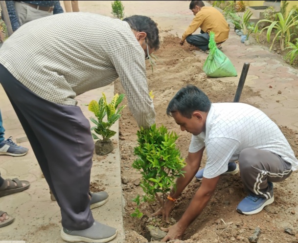 जिला शिक्षा अधिकारी कार्यालय में हुआ पौधारोपण