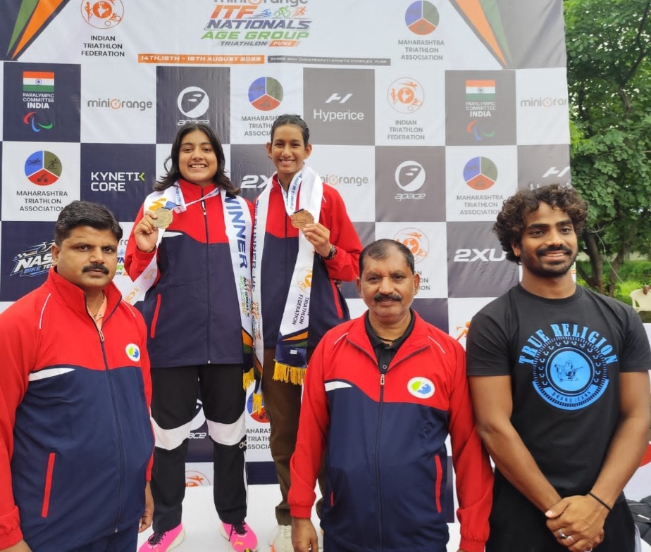राष्ट्रीय ट्रायथलॉन प्रतियोगिता पूना में मध्य प्रदेश ने चार पदक प्राप्त किए