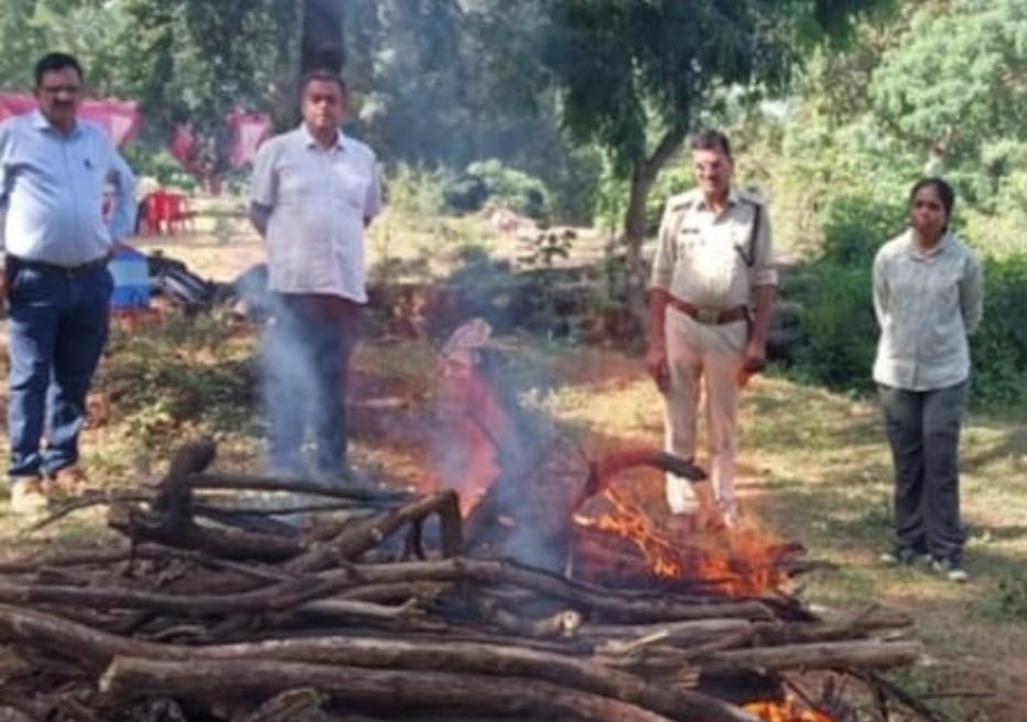 एसटीआर में आवारा कुत्तों द्वारा घायल किए जाने से चीतल की मृत्यु , हुआ अंतिम संस्कार